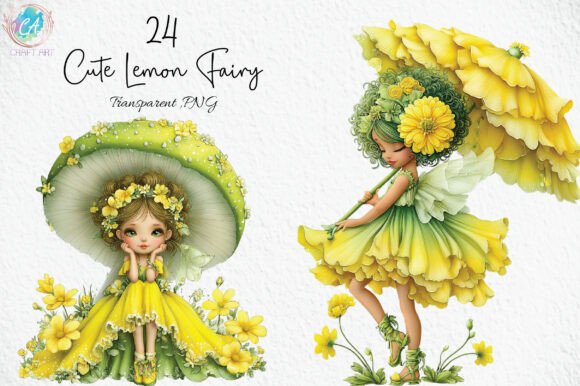 Download Whimsical Cute Lemon Fairy Clipart PNG - Png Collection
