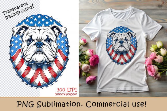 Download Patriotic Buldog. PNG Sublimation. - Png Collection