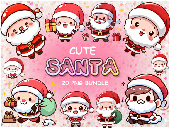 Download 20 Cute Santa PNG Bundle - Santa Clipart - Png Collection