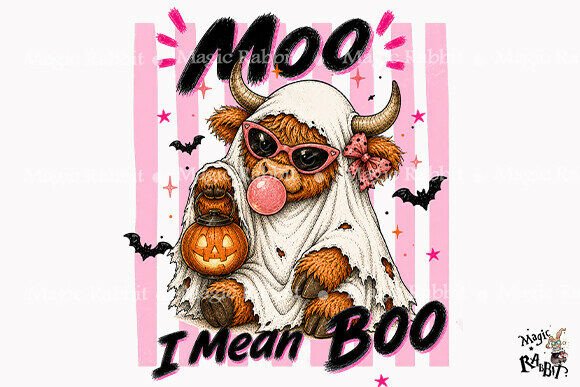 Download Moo I Mean Boo Highland Cow PNG - Png Collection
