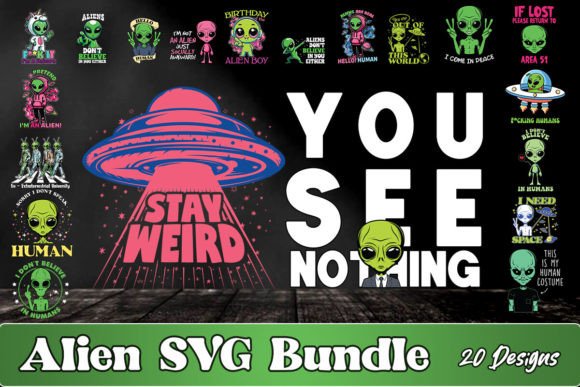 Download Funny Alien SVG Bundle - Alien svg Collection