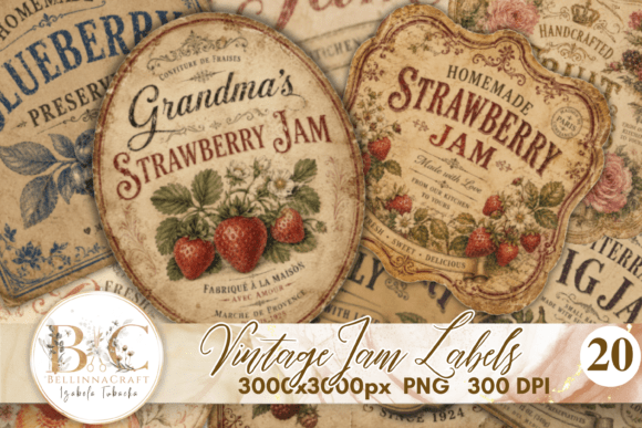 Download Vintage Jam Labels Bundle Stickers PNG - Png Collection