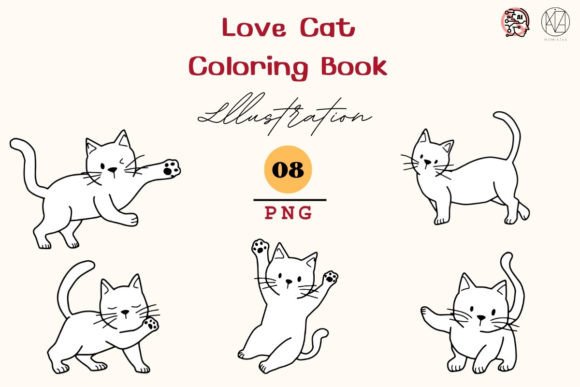 Download Cute Cat Cartoon Coloring8 PNG - Cat Collection