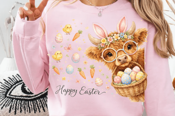 Download Easter Day Highland Cow PNG, Cute Cow - Png Collection