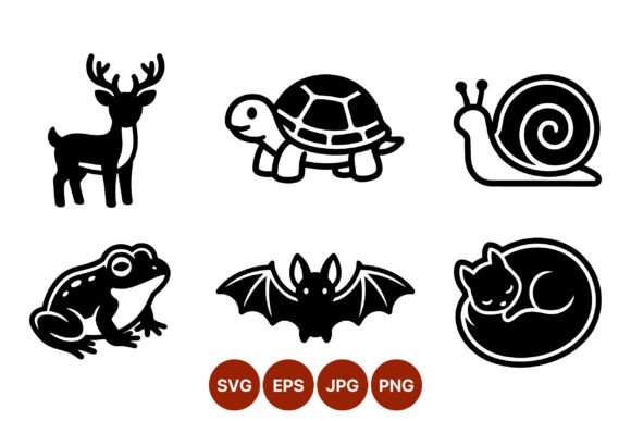 Download Deer Turtle Snail Frog Bat Cat Vector - Cat Collection
