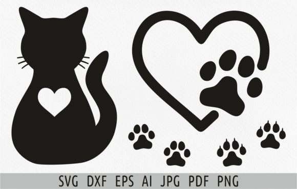 Download Black Cat SVG Cat Silhouette Paw Print - Cat Collection