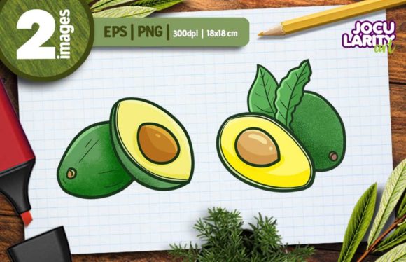 Download Funny Yummy Avocado Vector Illustration - Premium Bundle