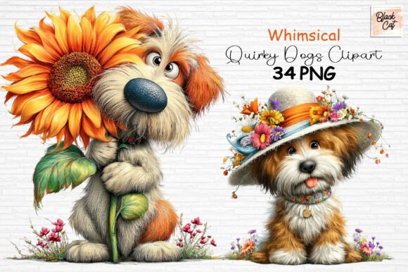 Download Whimsical Quirky Dogs Clipart PNG - Png Collection