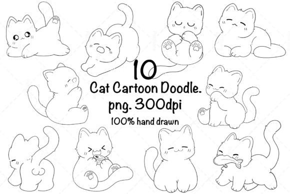Download Cat Cartoon. Hand Drawn - Cat Collection
