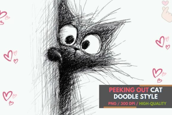 Download Funny Peeking Cat PNG Clipart Art - Cat Collection