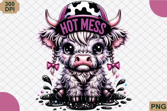 Download Hot Mess Cute Highland Cow Png - Png Collection