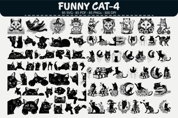 Download Funny Cat Vector Bundle – 85 Designs - Cat Collection