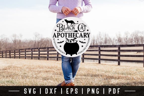 Download Black Cat Apothecary SVG | Halloween SVG - Cat Collection