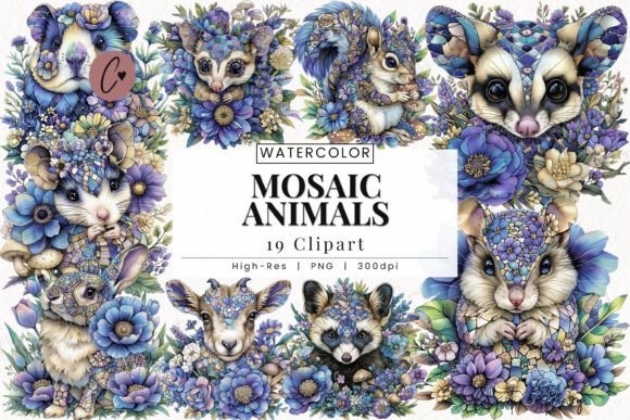 Download Mosaic Animals Clipart, Baby Animals PNG - Png Collection
