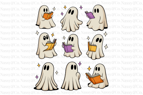 Download Ghost Reading Books Halloween Fall PNG - Png Collection