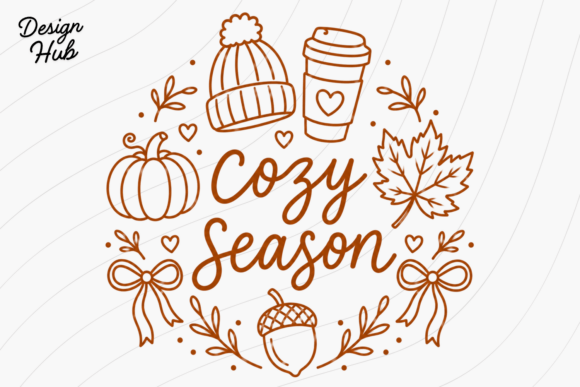 Download Cozy Season PNG, Fall Line Art Design - Png Collection