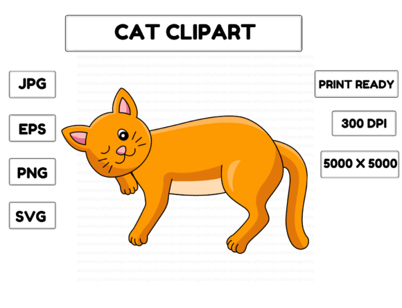 Download Cat Cartoon Colored Clipart Illustration - Cat Collection