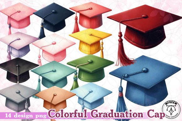 Download Colorful Graduation Cap Clipart PNG - Png Collection