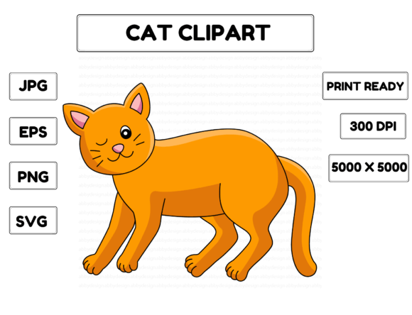 Download Cat Cartoon Colored Clipart Illustration - Cat Collection