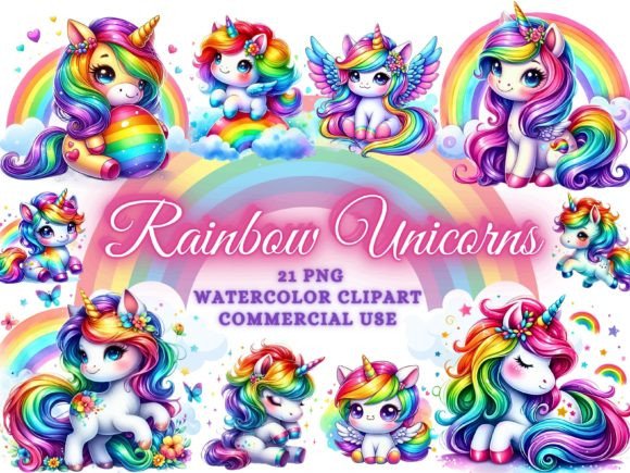 Download Rainbow Unicorns Clipart - Unicorn Png - Png Collection
