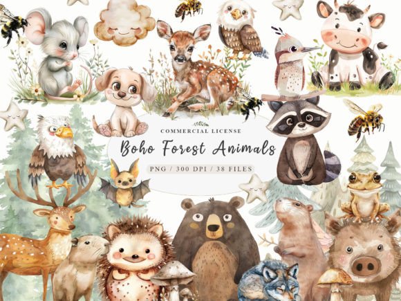 Download Boho Woodland Animal, Baby Animals Png - Png Collection