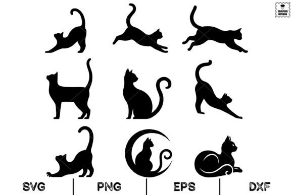Download Cat Silhouette Set, Animal, Svg - Cat Collection