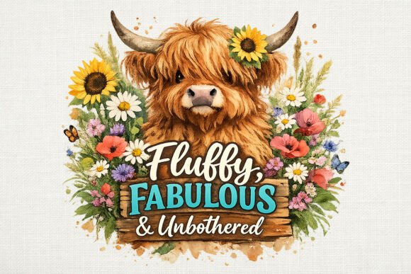 Download Fluffy Fabulous Highland Cow PNG Design - Png Collection