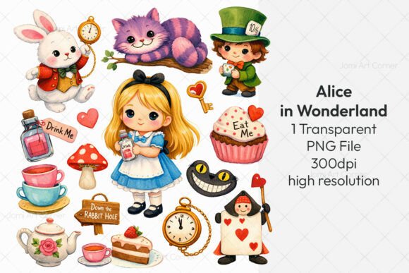 Download Cute Alice in Wonderland PNG Clipart - Png Collection