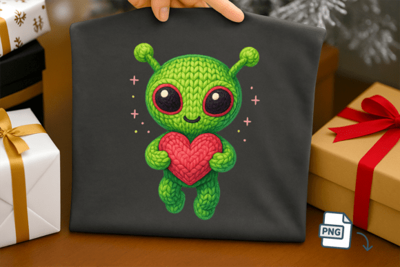 Download Faux Crochet Alien PNG Cute Valentine - Png Collection