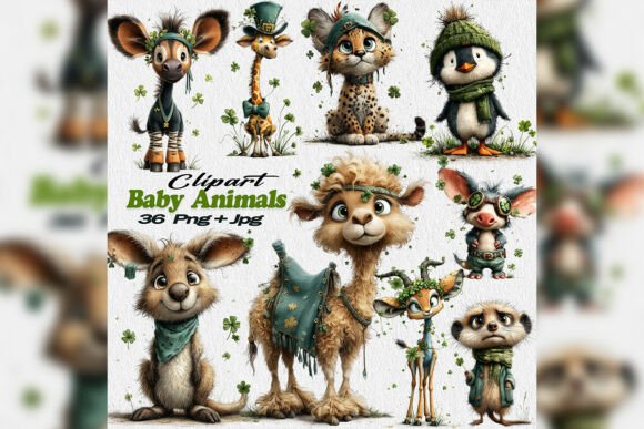 Download Whimsical St Patrick Baby Animals PNG - Png Collection